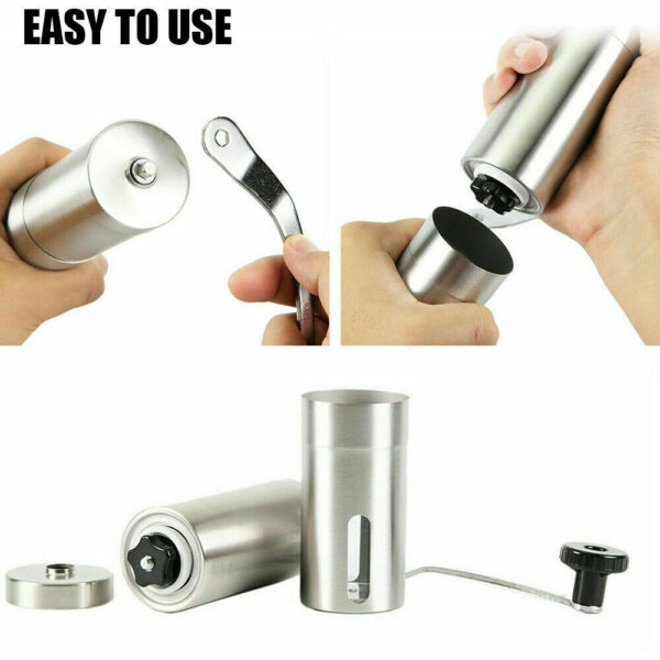 Hand Crank Pepper Conical Burr Grinder Coffee Beans Mill Muller Stainless Steel - Image 9