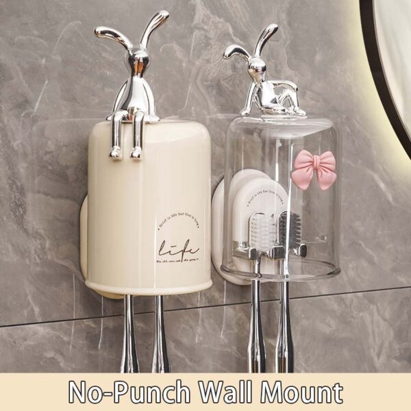 Multifunctional Toothbrush Holder, Bathroom Not Easy To Fall, Wall-Mounted Mirror - Image 6