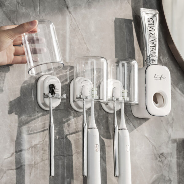 Multifunctional Toothbrush Holder, Bathroom Not Easy To Fall, Wall-Mounted Mirror - Image 9