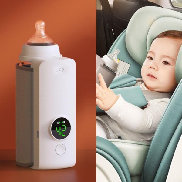 Portable Wireless Rechargeable Baby Heating Temperature Milk Warmer Bottle - Image 8