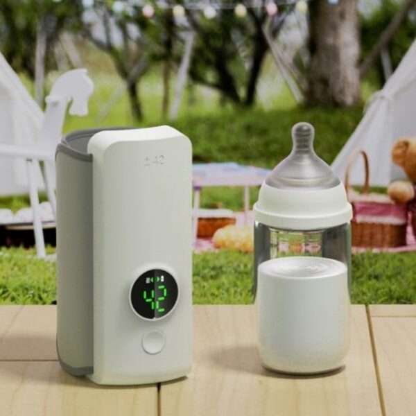 Portable Wireless Rechargeable Baby Heating Temperature Milk Warmer Bottle - Image 2