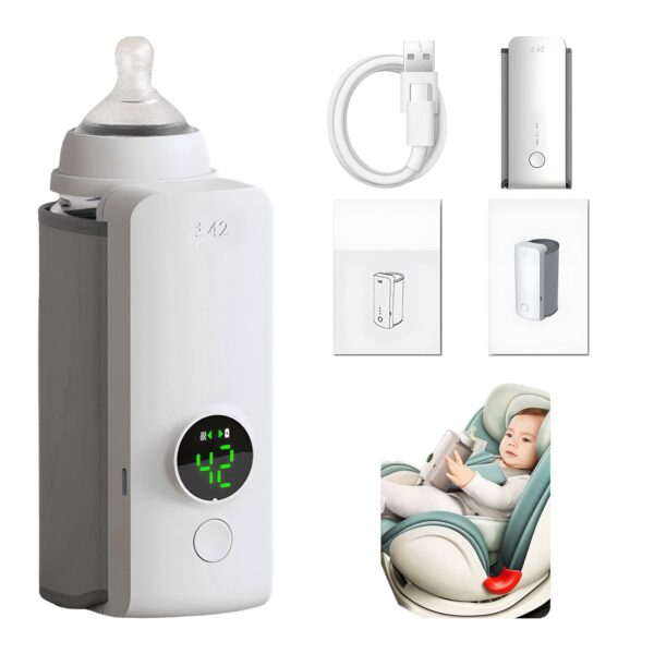 Portable Wireless Rechargeable Baby Heating Temperature Milk Warmer Bottle